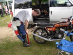 Filling tires the vintage way!