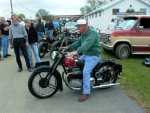 Ariel and the proud owner, original 1500 mile runner