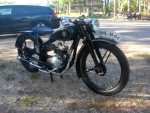 1950 SHL Model 04; 125cc Two-Stroke; Mfg. in Poland with stamped sheet metal frame and forks.