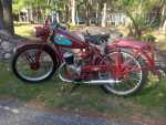 1948 James Comet Deluxe; Villiers 98cc Two-Stroke; Two-Speed handlebar shift.