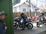 National Corndog Day 2006.   about  15 deg outside.   My friends are very hardy .....but not real bright!