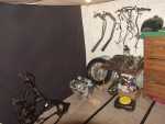 The CB550 Completely Disassembled before powder coating